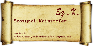 Szotyori Krisztofer névjegykártya