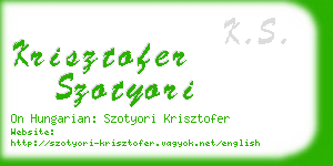 krisztofer szotyori business card